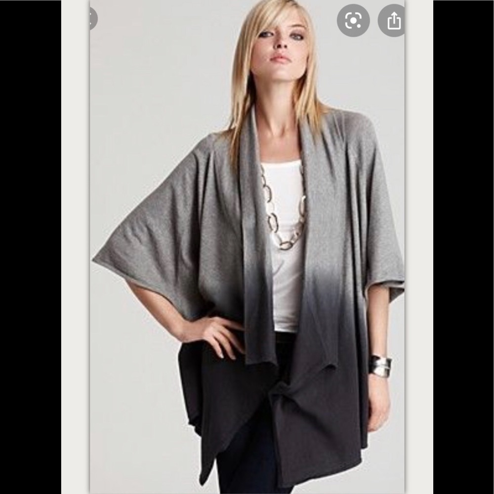 JOIE Cardigan Sweater Ombre Shawl Gray Collar Dolman Raglan